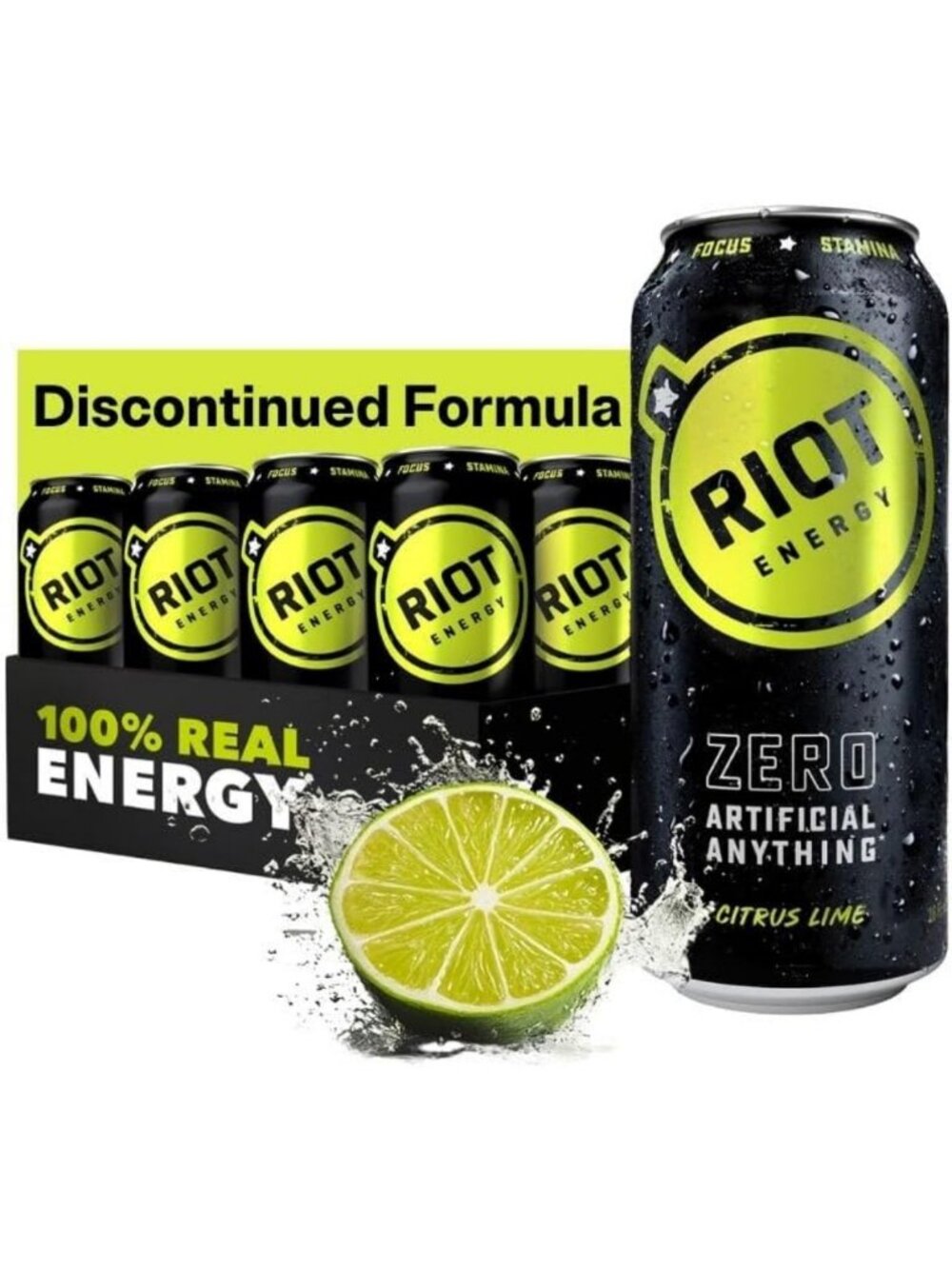 Citrus Lime Clean Energy Drink - 16 Fl Oz (Pack of 12) - Discontinued Formula